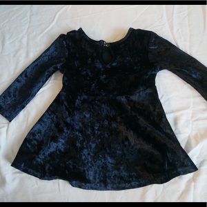 Velvet navy baby girl dress